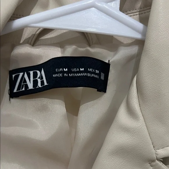 Zara Men's Light Tan Biker Jacket